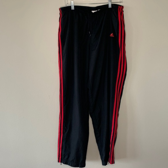 adidas Pants Adidas Black And Red Parachute Pants With Zippers On